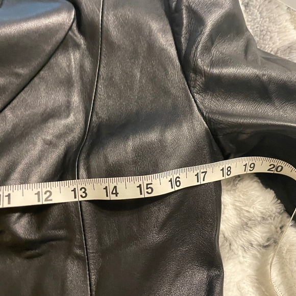 VINTAGE  LEATHER  y2k  black leather jacket Size XL - Picture 6 of 14